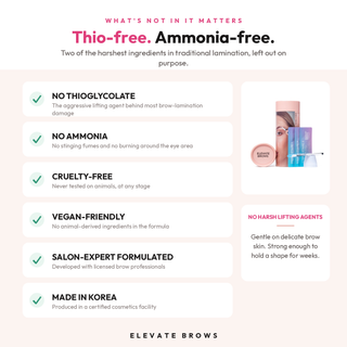 Elevate Brows Korean brow care and lamination routine